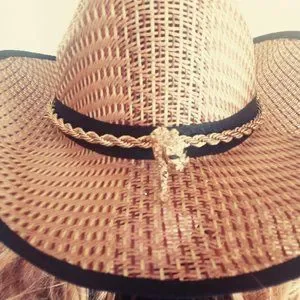 mine | Accessories | Tan Cowgirl Hat With Gold Chain With 